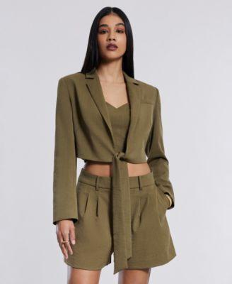 Bcbg New York Womens Cropped Wrap Jacket Product Image