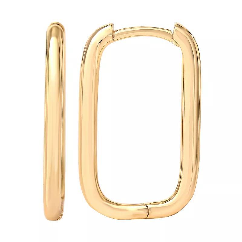 Style Your Way Sterling Silver Rectangle Hoop Earrings, Womens, Gold Tone Product Image