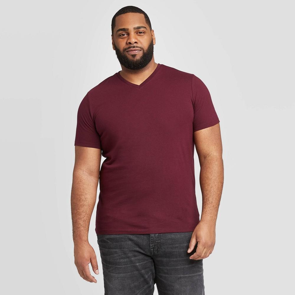 Mens Big & Tall Short Sleeve V-Neck Perfect T-Shirt - Goodfellow & Co Red XLT Product Image