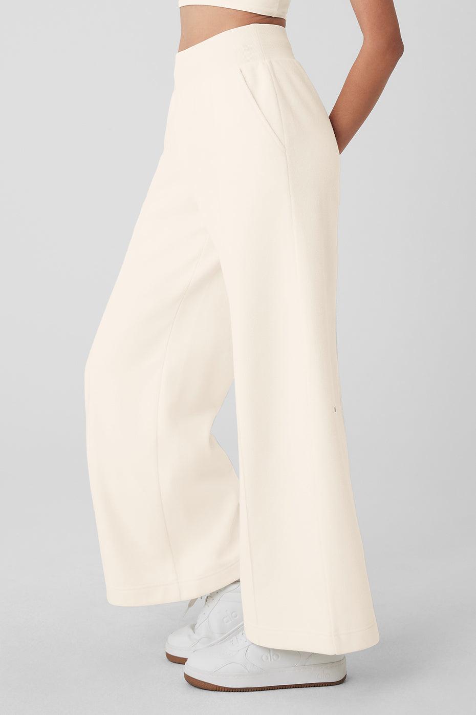 Polar Fleece High-Waist Snowdrift Wide Leg Pant - Ivory Female Product Image