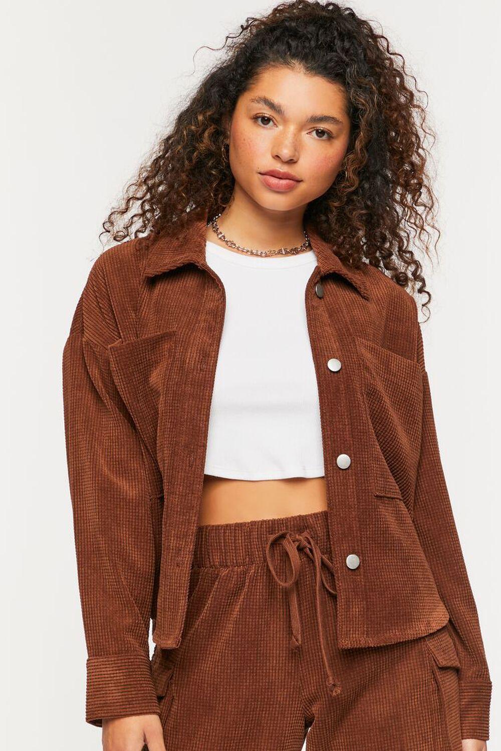 Waffle Corduroy Shacket | Forever 21 Product Image