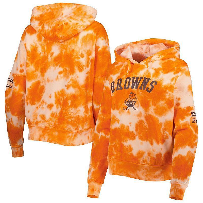 Womens New Era Cleveland Browns Cloud Dye Fleece Pullover Hoodie Product Image