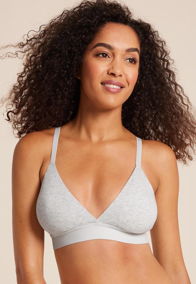 Maurices Womens Simply Comfy Cotton Heathered Triangle Bralette Gray Size Medium Product Image