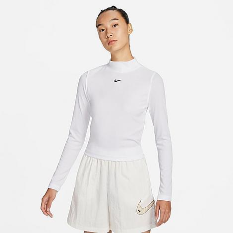 Womens Nike Sportswear Essential Ribbed Mock-Neck Long-Sleeve Top Product Image