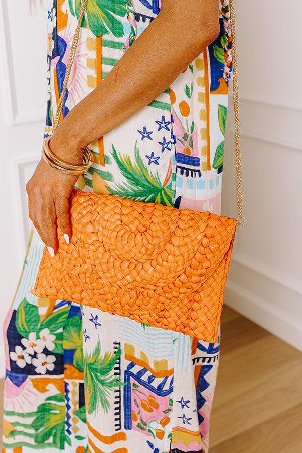 Sunny Refresh Woven Clutch in Orange Product Image