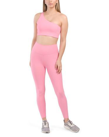 One Shoulder Sports Bra And Leggings Set for Women Product Image