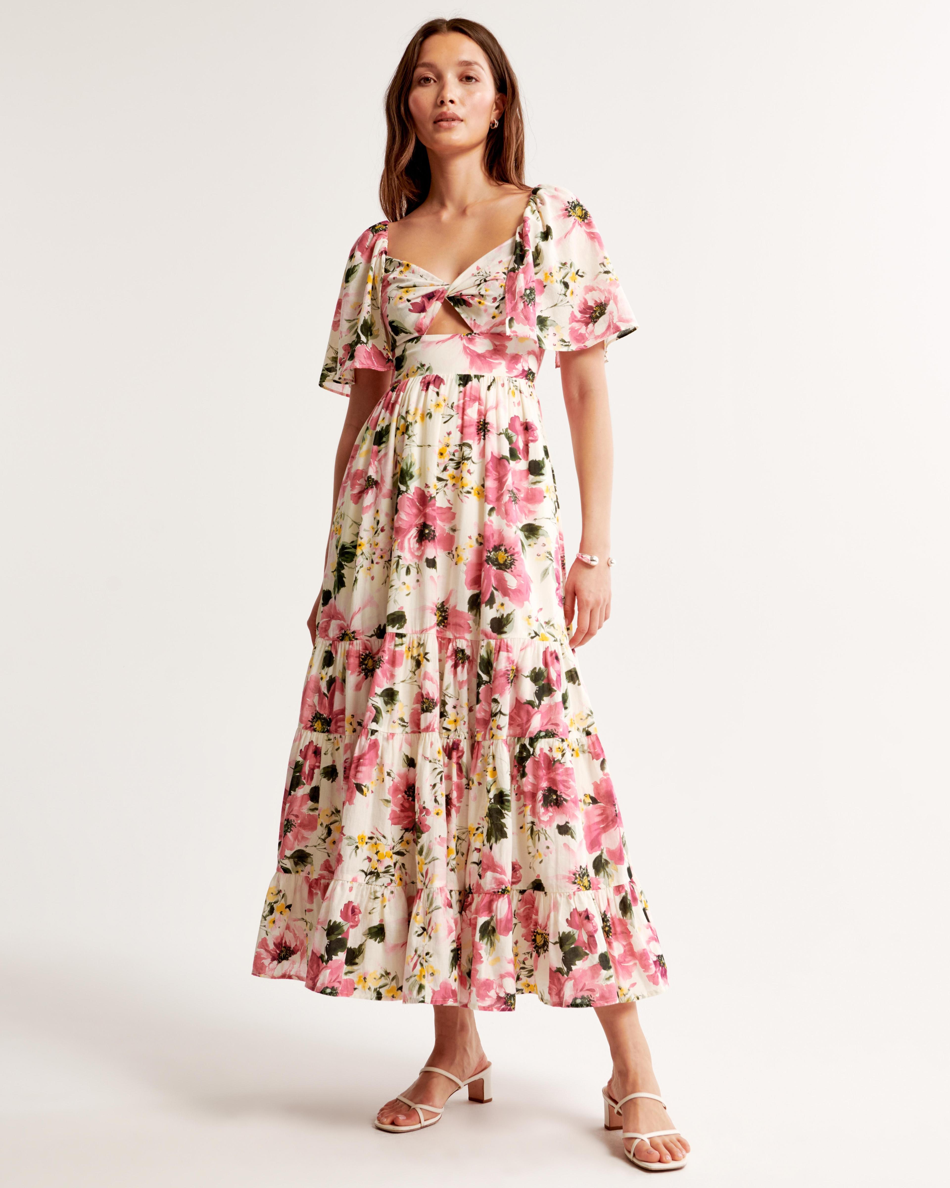 Twist-Front Tiered Maxi Dress Product Image