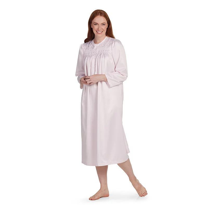 Petite Size Miss Elaine Essentials Brushed Back Satin Nightgown, Womens Product Image