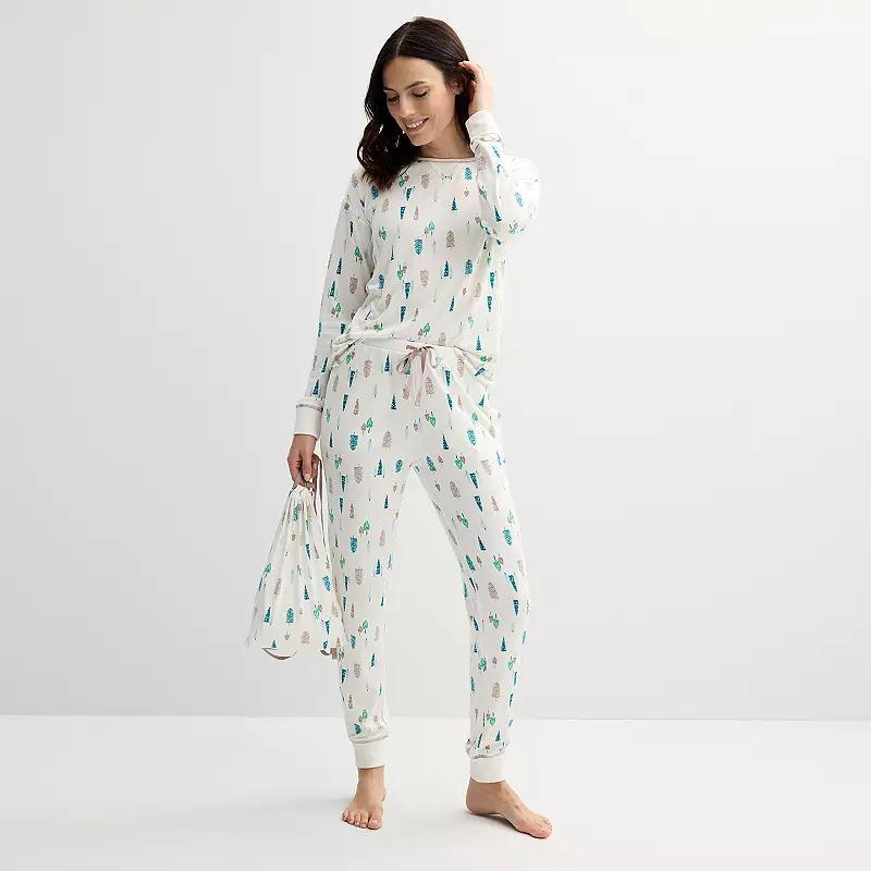 Petite Sonoma Goods For Life Snit Pajamas, Womens Product Image