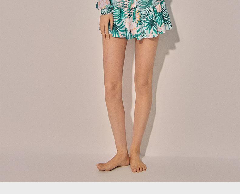 Lettering Tankini Top / Floral Swim Skirt / Cover Up / Set Product Image