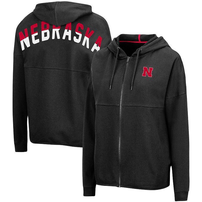 Womens Colosseum Nebraska Huskers 2-Hit Full-Zip Hoodie Product Image