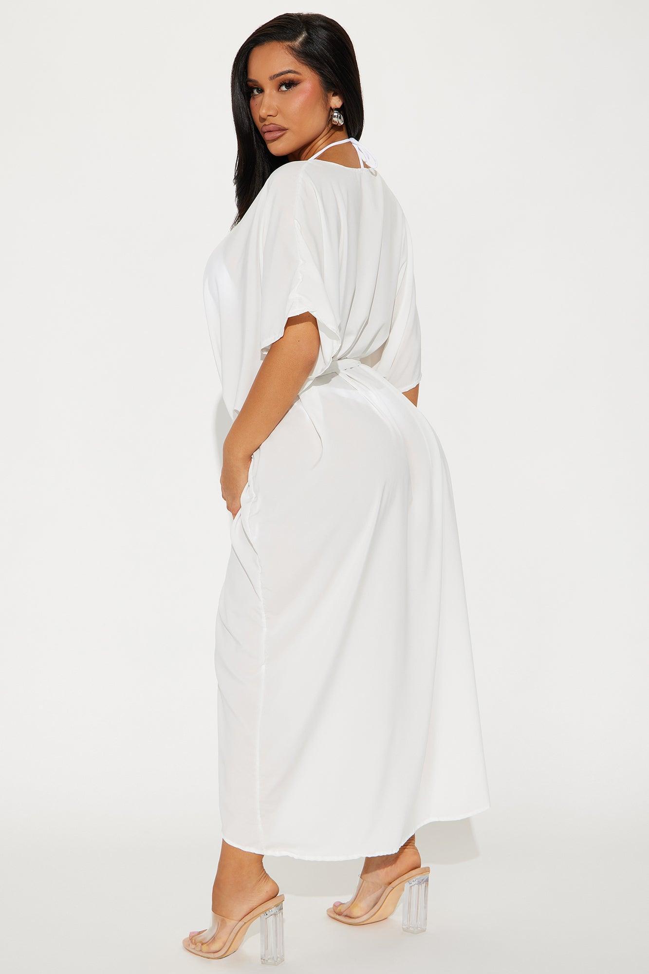 Jungle Summer Cover Up Kimono - White Product Image