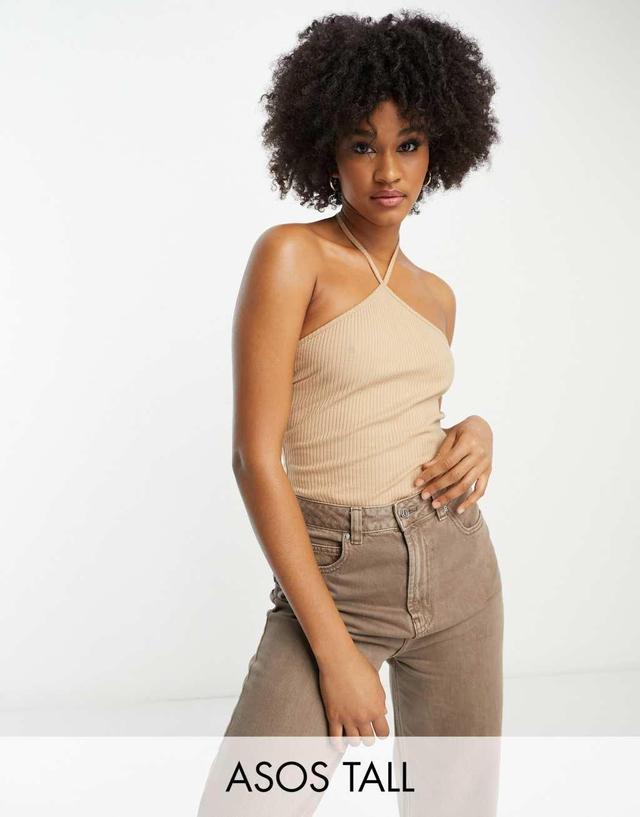 ASOS DESIGN Tall strappy halter neck bodysuit Product Image