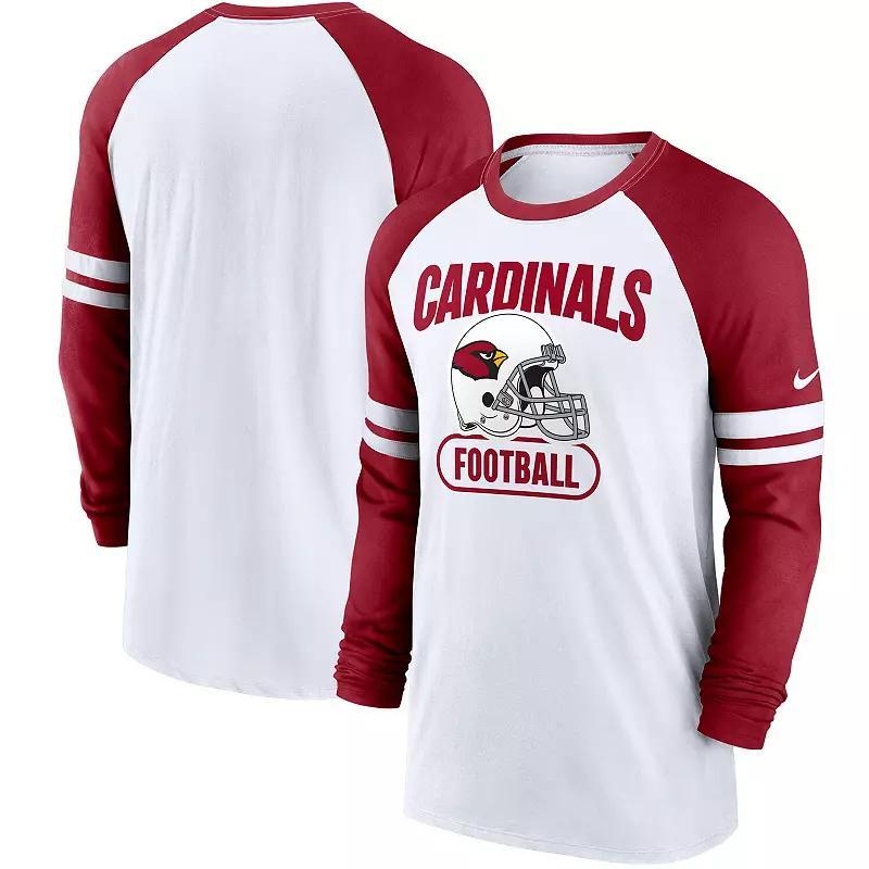 Mens Nike /Cardinal Arizona Cardinals Throwback Raglan Long Sleeve T-Shirt Product Image