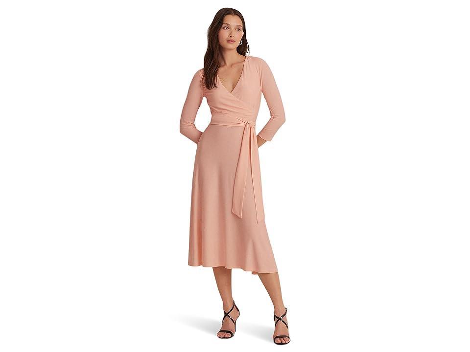 LAUREN Ralph Lauren Surplice Jersey Dress Opal) Women's Dress Product Image