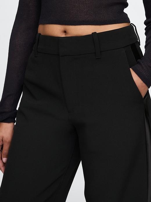 365 Mid Rise Satin-Trim Trousers Product Image