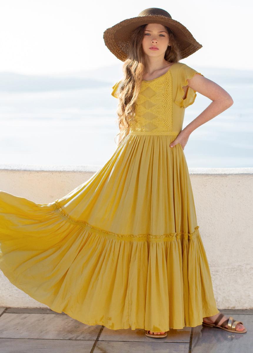 Viola Dress in Mustard Product Image