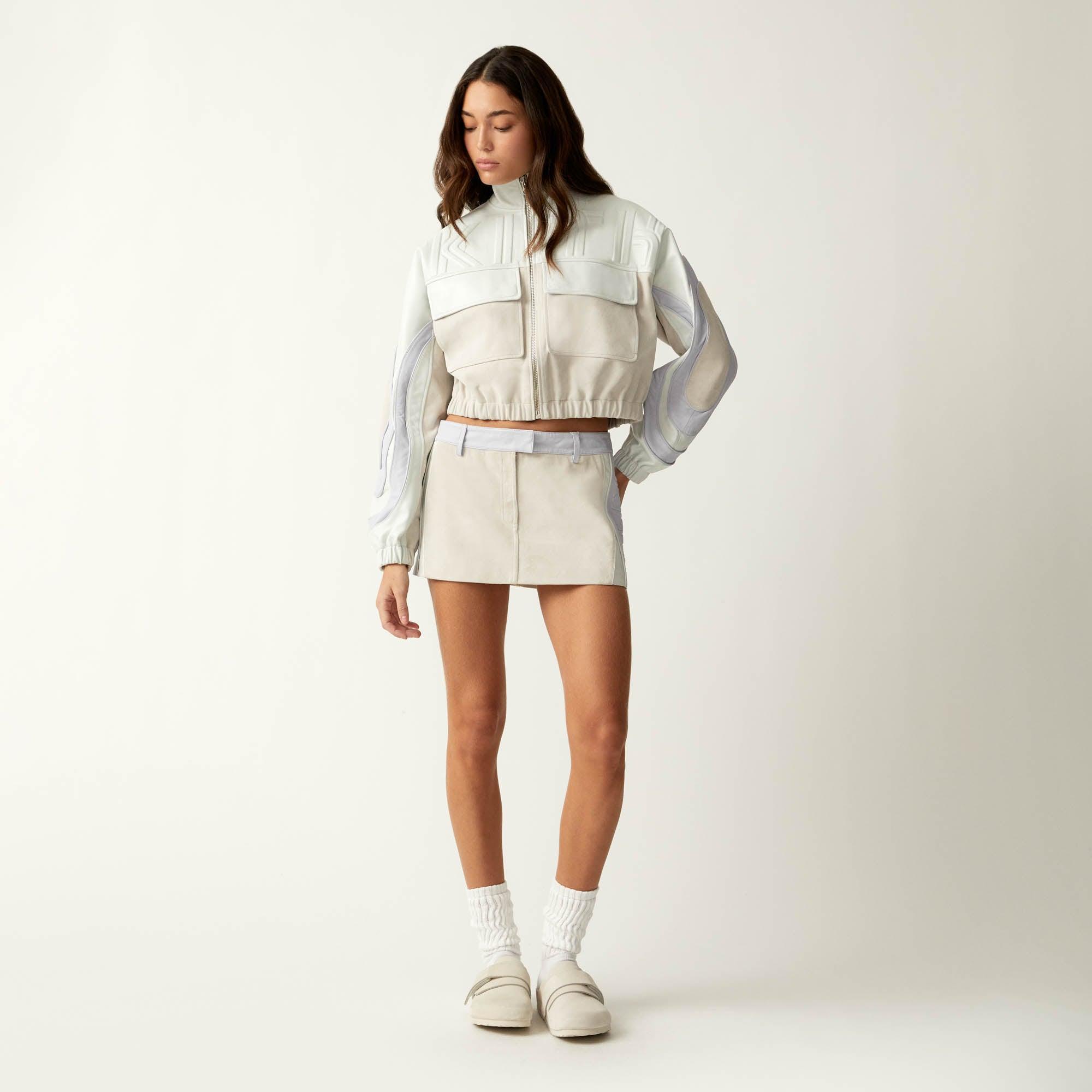 Kith Women Ren Leather Mini Skirt - Sandrift Female Product Image