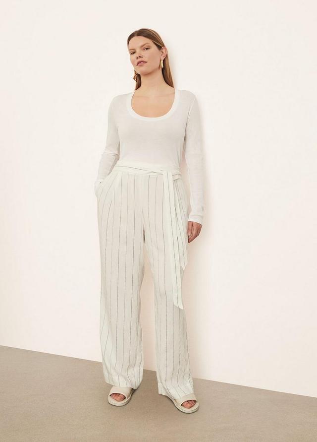 Soft Stripe Belted Pull-On Pant Product Image