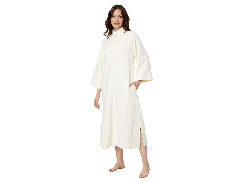 Natori Quilted Infinity Zip Caftan (Cream) Women's Robe Product Image