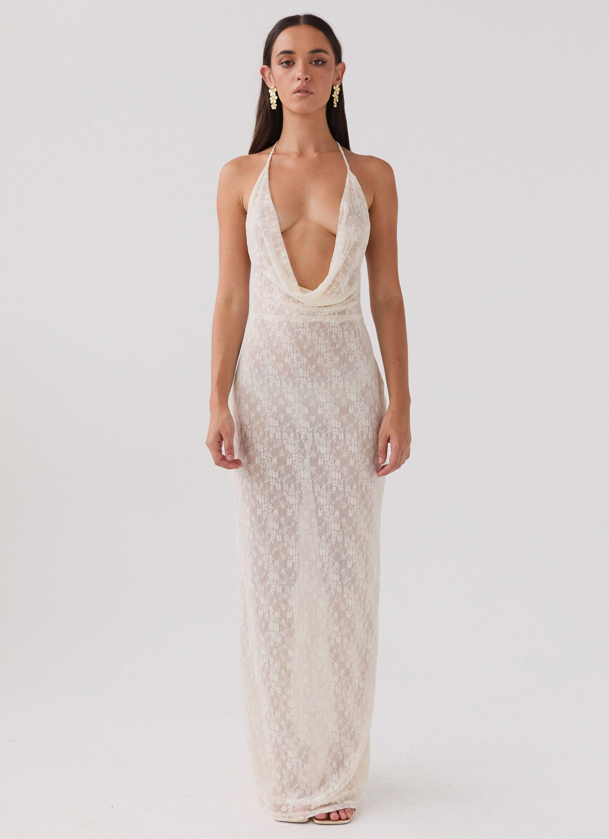 Champagne Coastline Maxi Dress - Ivory Product Image