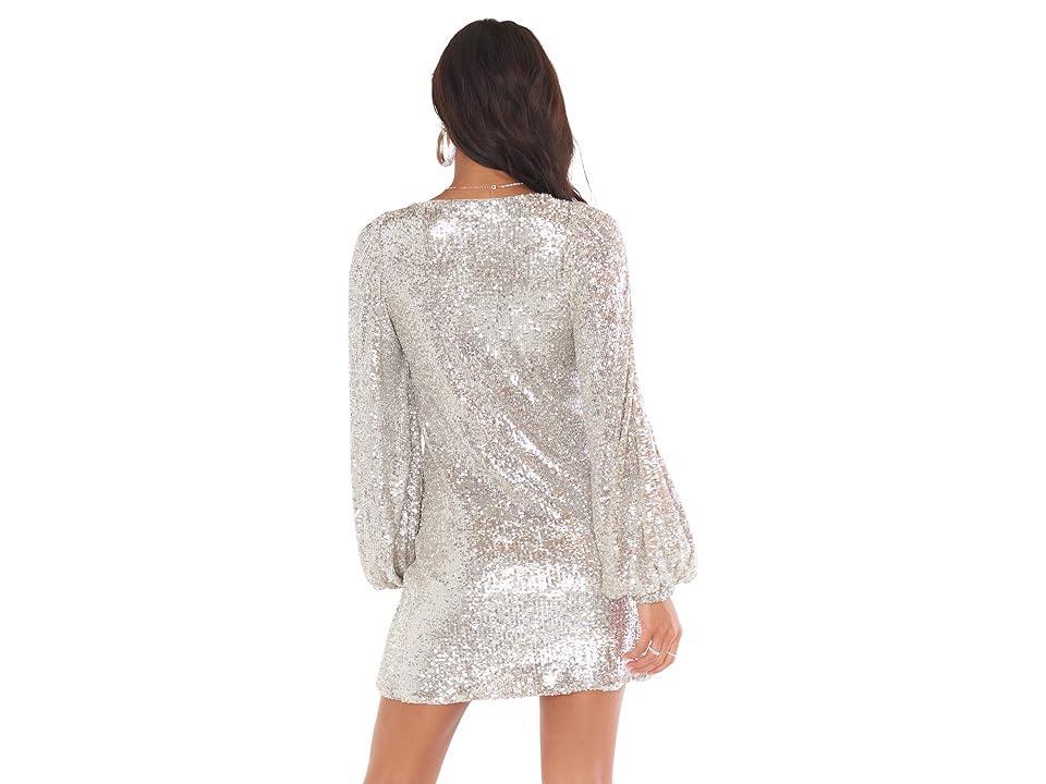 Show Me Your Mumu Aniston Mini Dress (Platinum Sequins) Women's Clothing Product Image