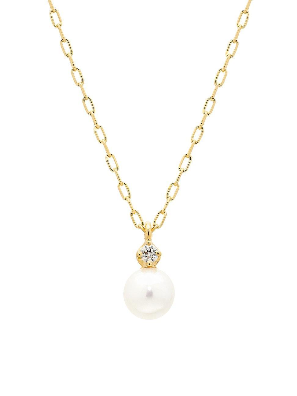 Mikimoto Akoya Cultured Pearl & Diamond Pendant Necklace Product Image