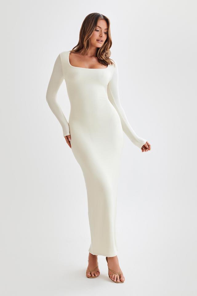 Vanessa Modal Long Sleeve Midi Dress - Bone Product Image