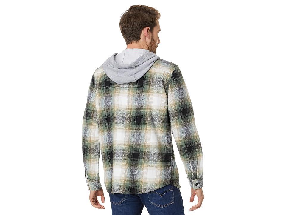 Quiksilver Kinloss Long Sleeve Hooded Flannel (Laurel Kinloss) Men's Clothing Product Image