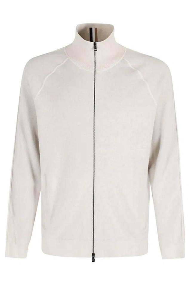 HUGO BOSS Maglione In Lana Full Zip In White Product Image