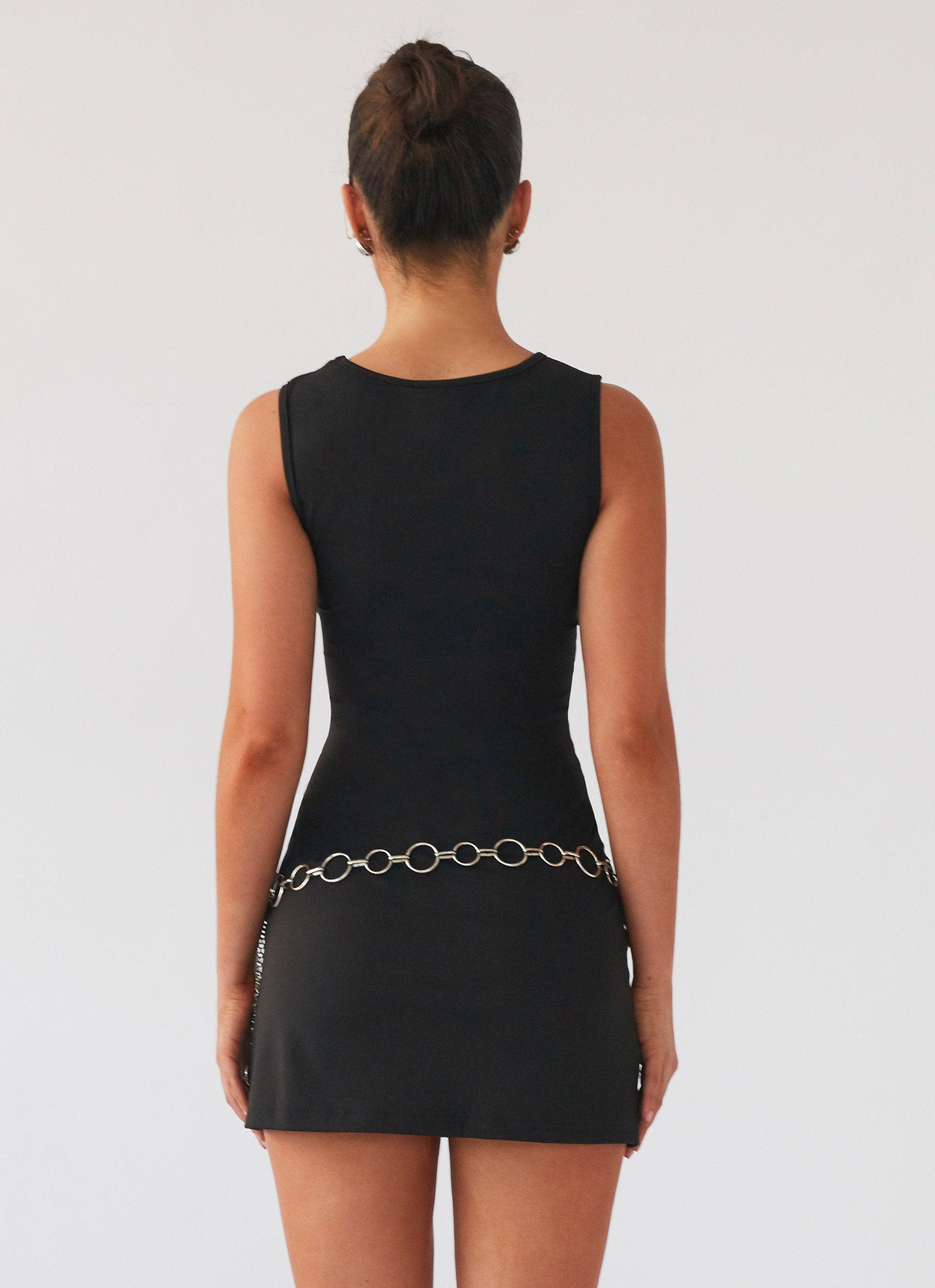 Cosmic Chic Mini Dress - Black Product Image