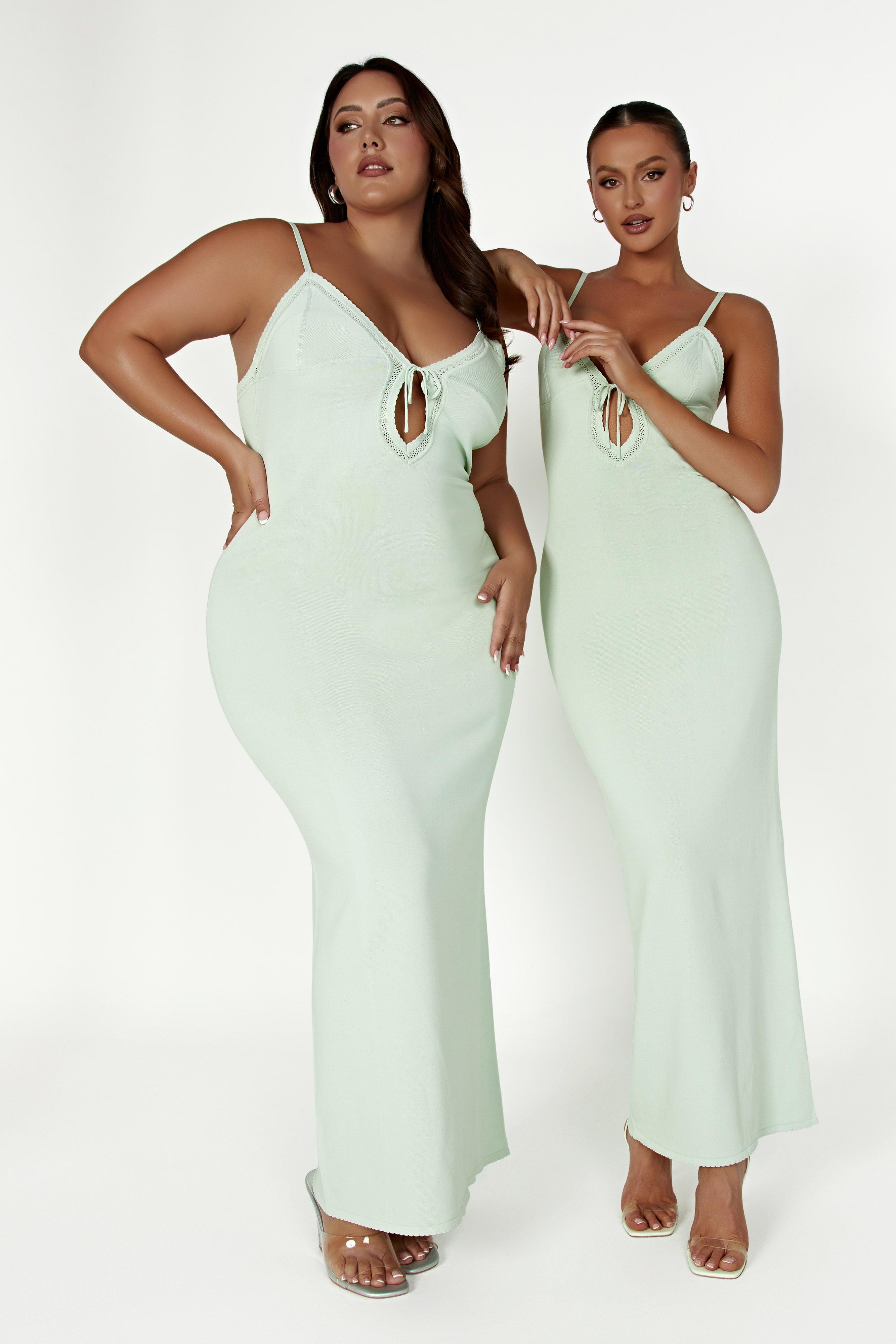 Maia Pointelle Knit Maxi Dress - Pistachio Green Product Image