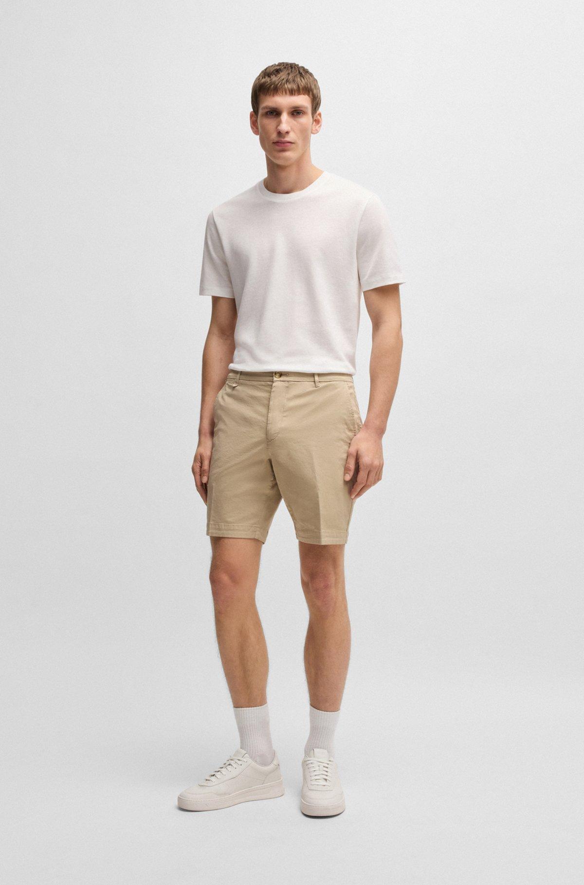 Slim-fit shorts in stretch-cotton twill Product Image