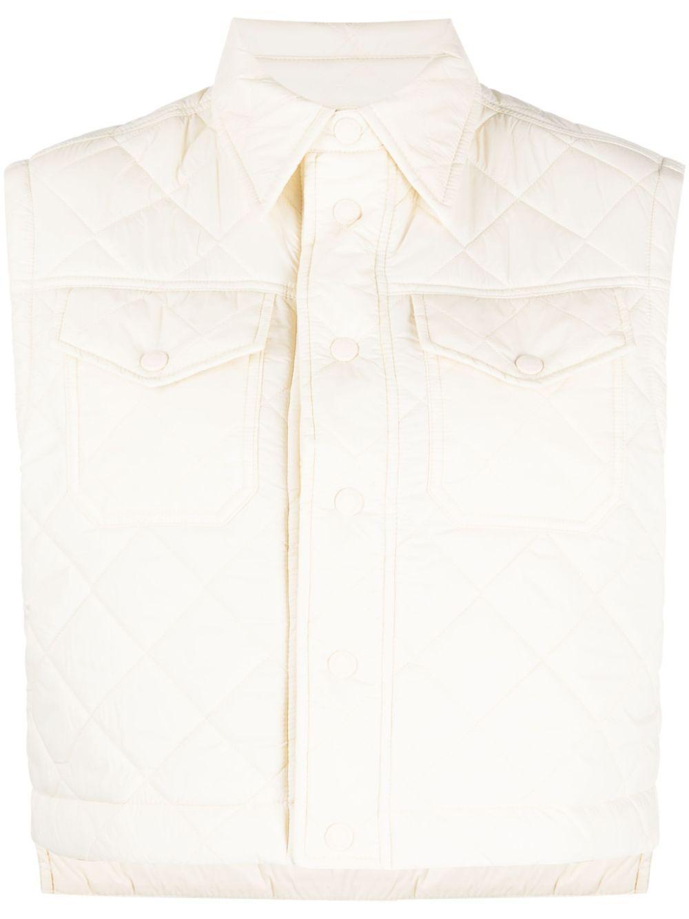 POLO RALPH LAUREN Diamond-quilted Cropped Gilet In Neutrals Product Image