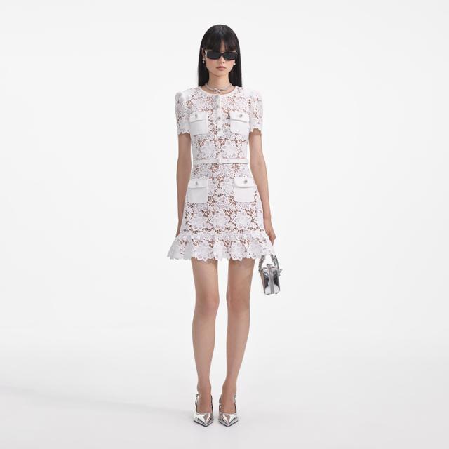 White Lace Mini Dress Product Image