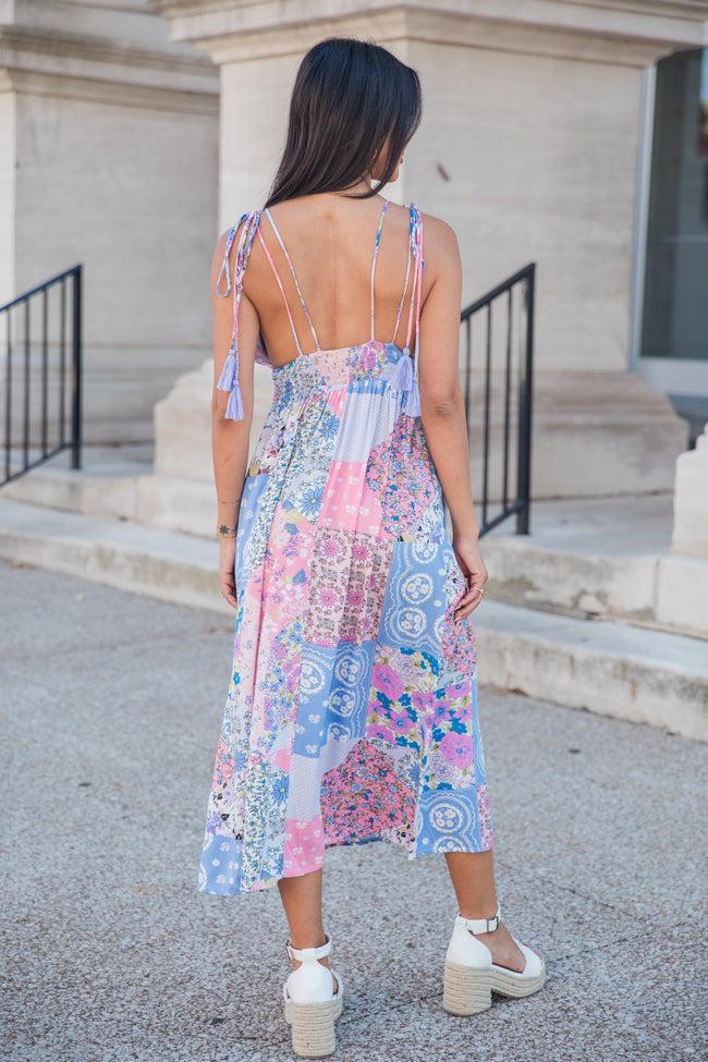 Out Of The Blue Sky Patchwork Print Maxi Dress Product Image