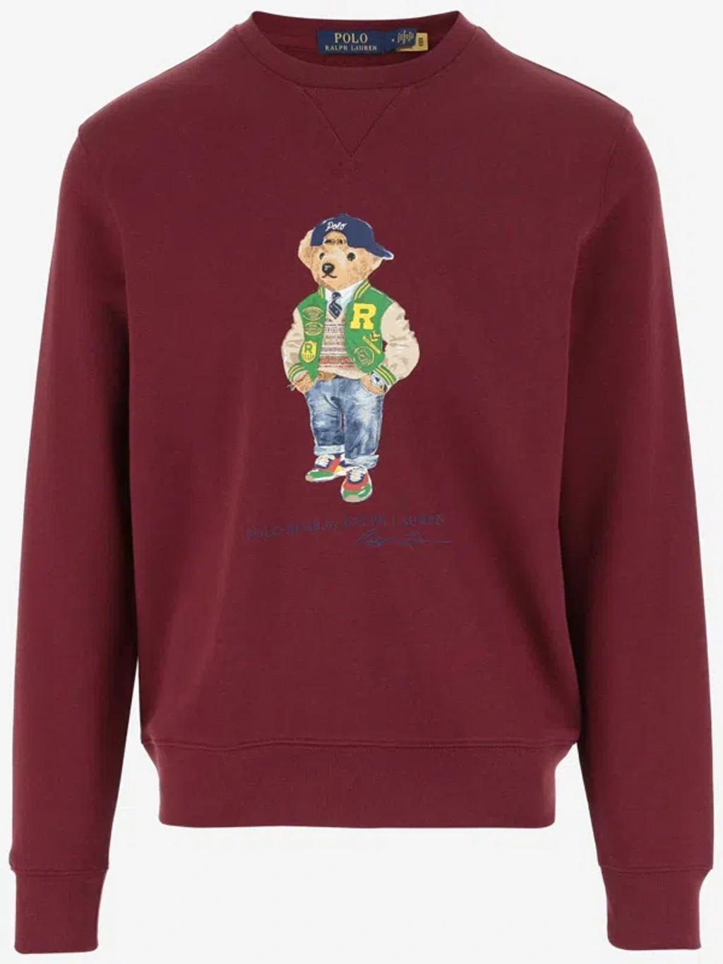 Polo Bear Fleece Sweatshirt In Red Product Image