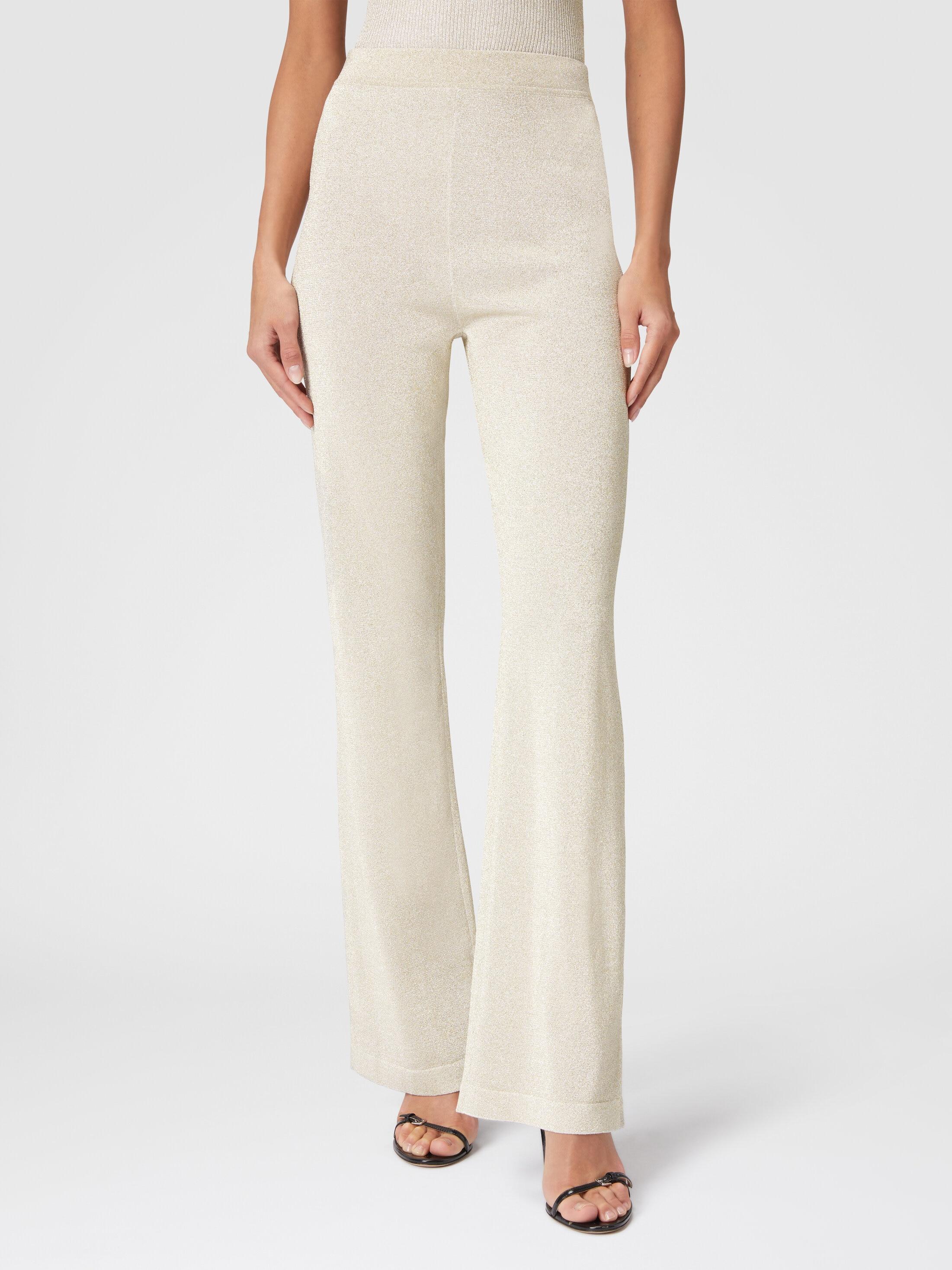 Glitter-effect viscose straight trousers Product Image