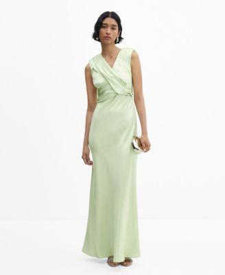 Mango Womens Wrapped Satin Dress Product Image