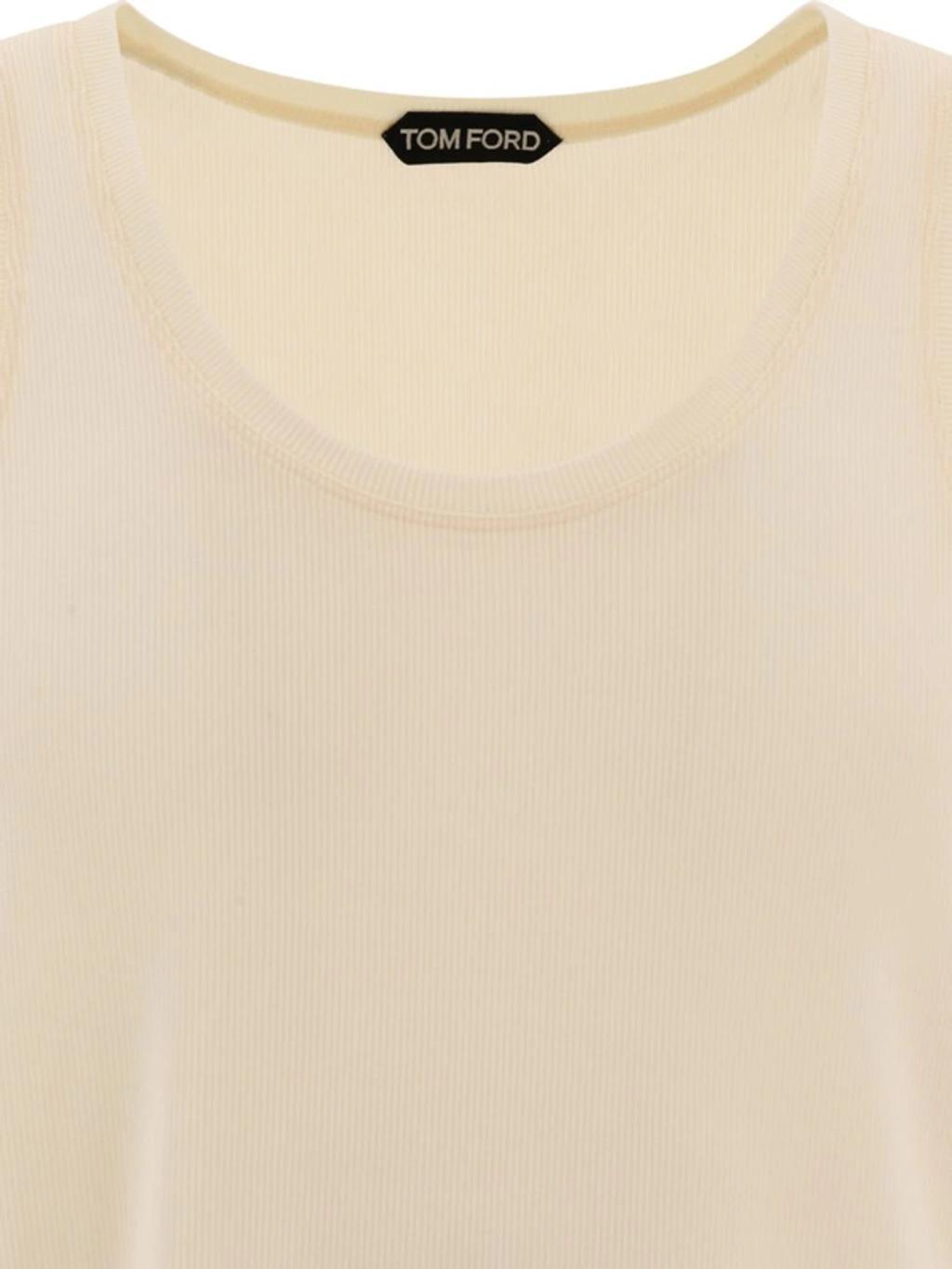 TOM FORD Ribbed Tank Top In Beige Product Image