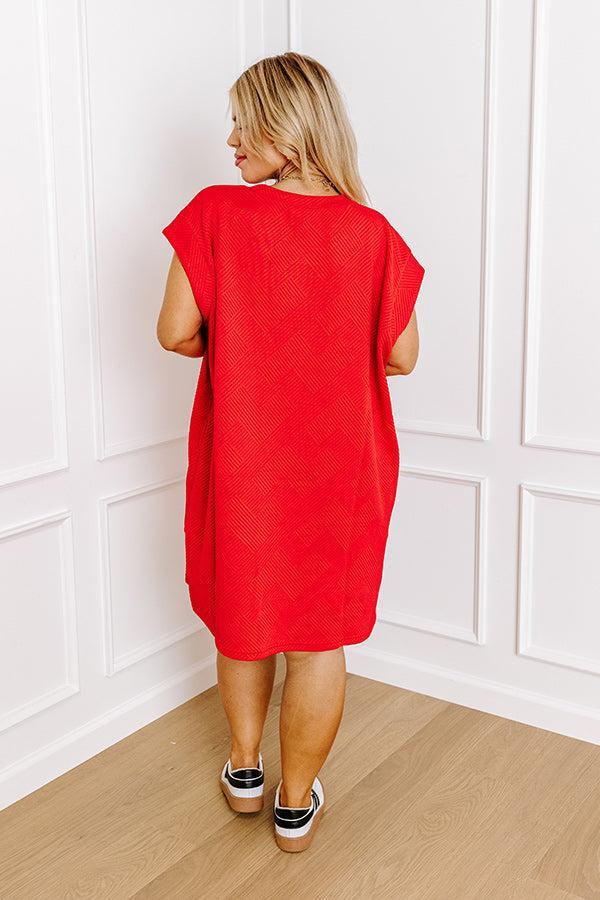 Sunny Days Shift Dress in Red Curves Product Image