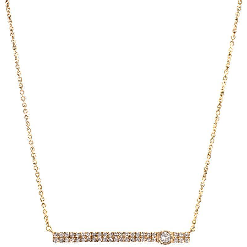 Luxle 14k Gold 1/5 Carat T.W. Diamond Bar Necklace, Womens, Yellow Product Image