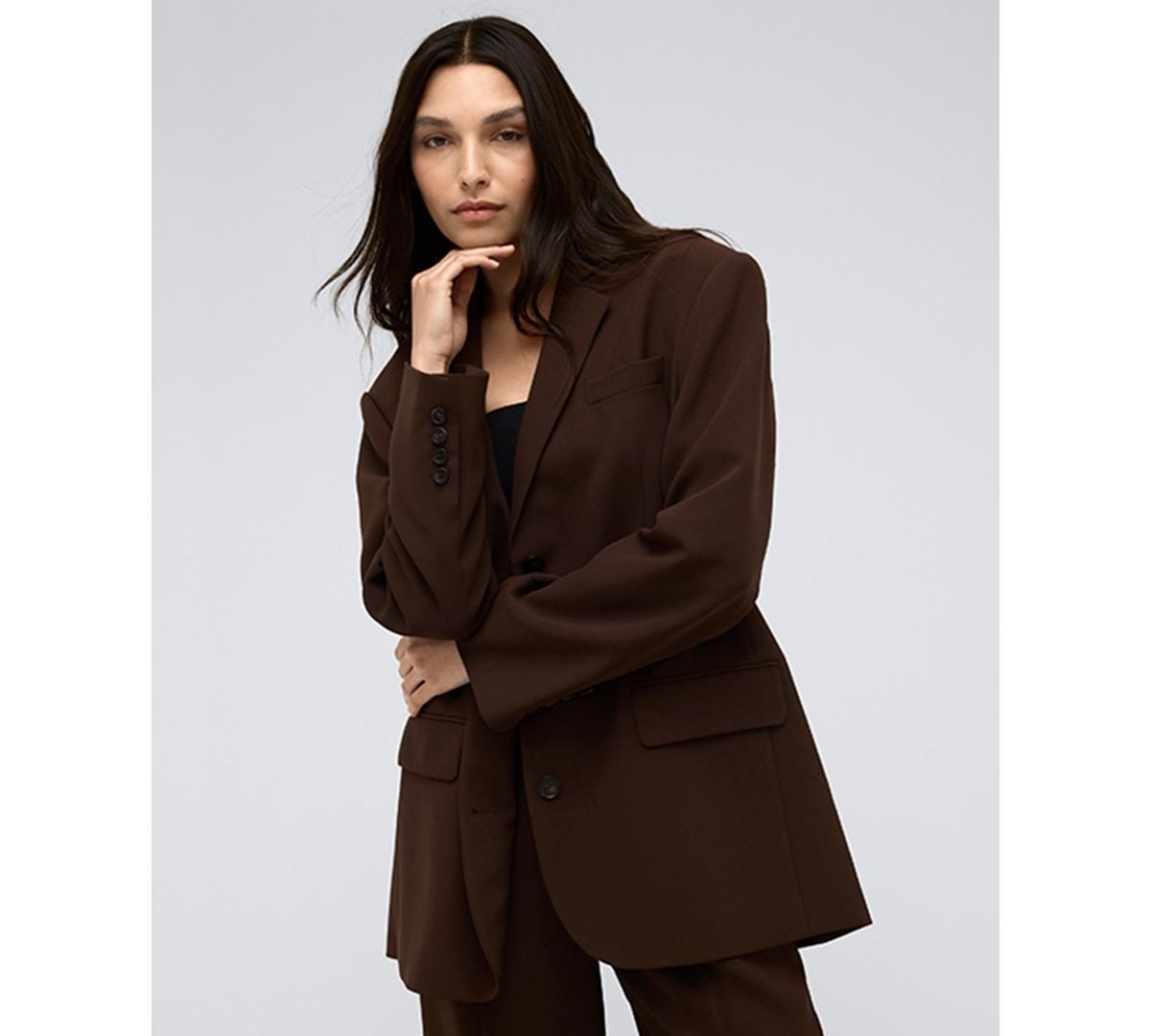 Kenneth Cole Womens Vision Twill Three-Button Boyfriend Jacket Product Image