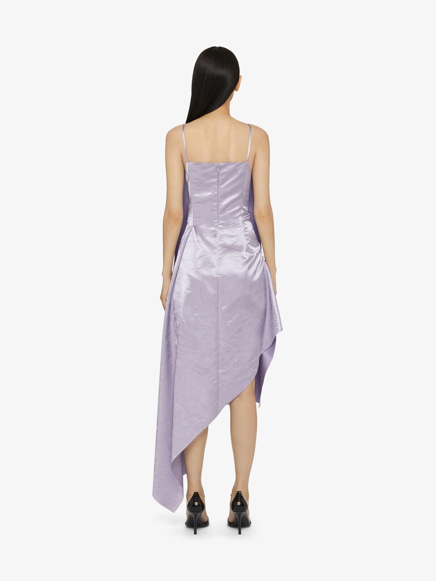 Asymmetric dress in satin with oversized bow Product Image