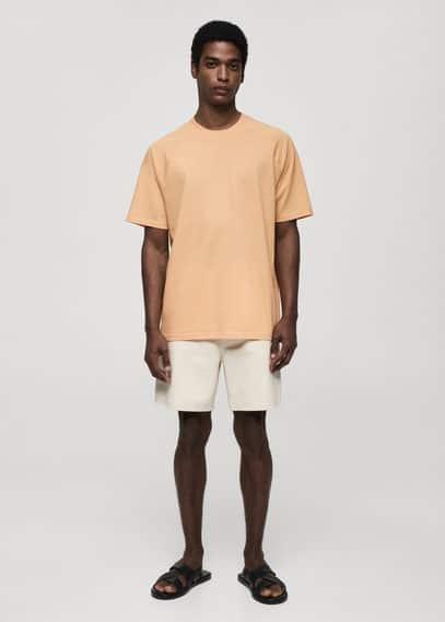 MANGO MAN - Relaxed fit cotton t-shirt orangeMen Product Image