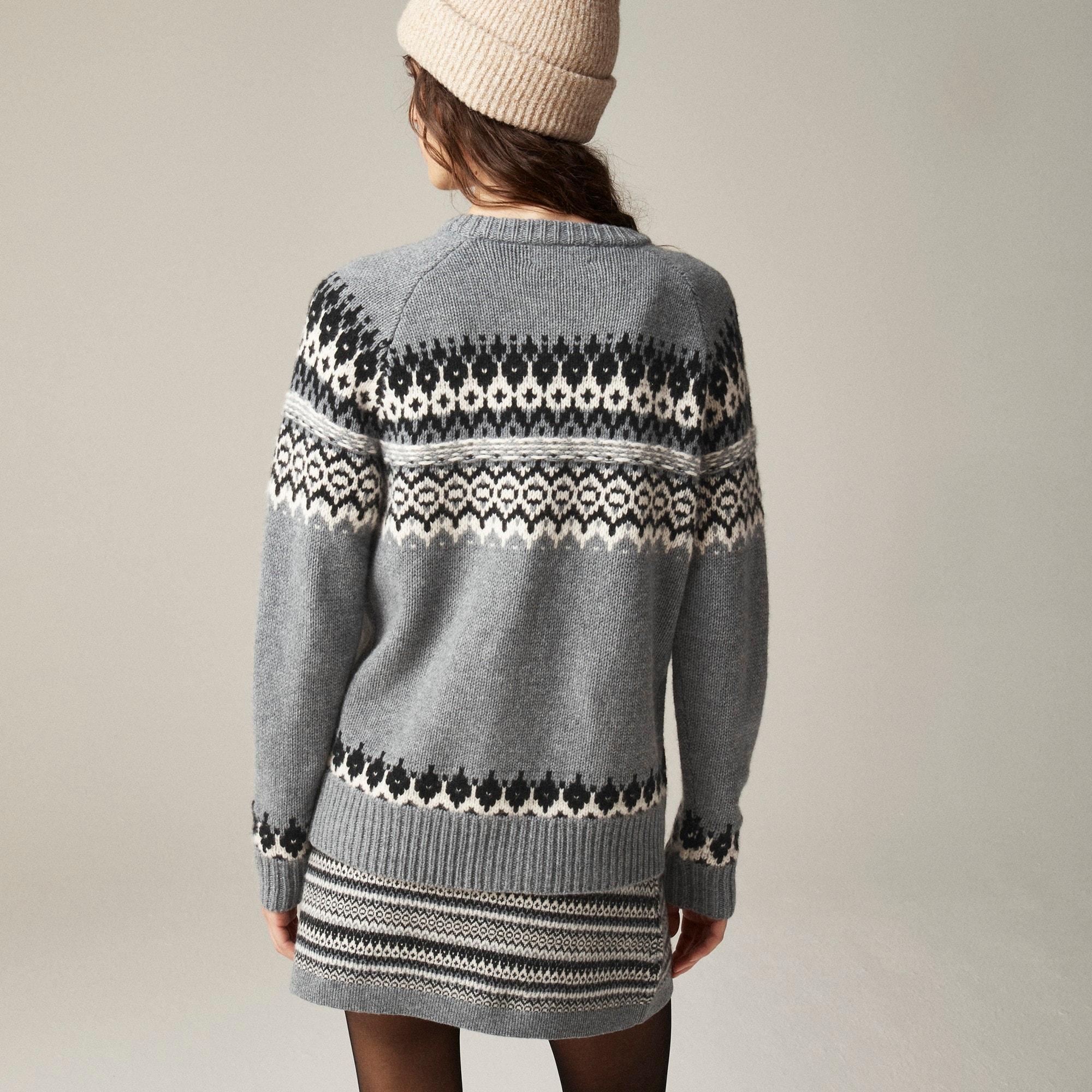 Cashmere relaxed Fair Isle cardigan sweater Product Image