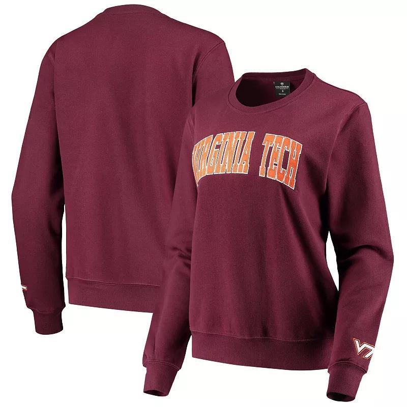 Womens Colosseum Maroon Virginia Tech Hokies Campanile Pullover Sweatshirt Product Image