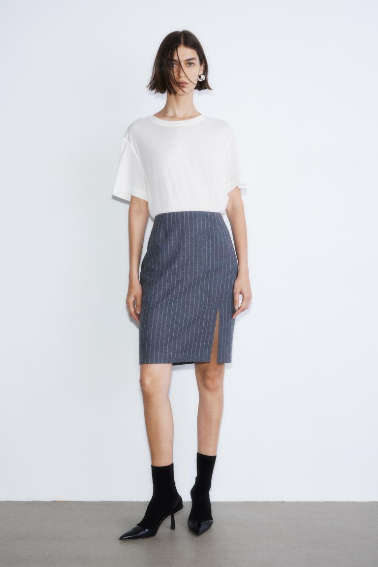 H & M - Pencil Skirt - Gray Product Image