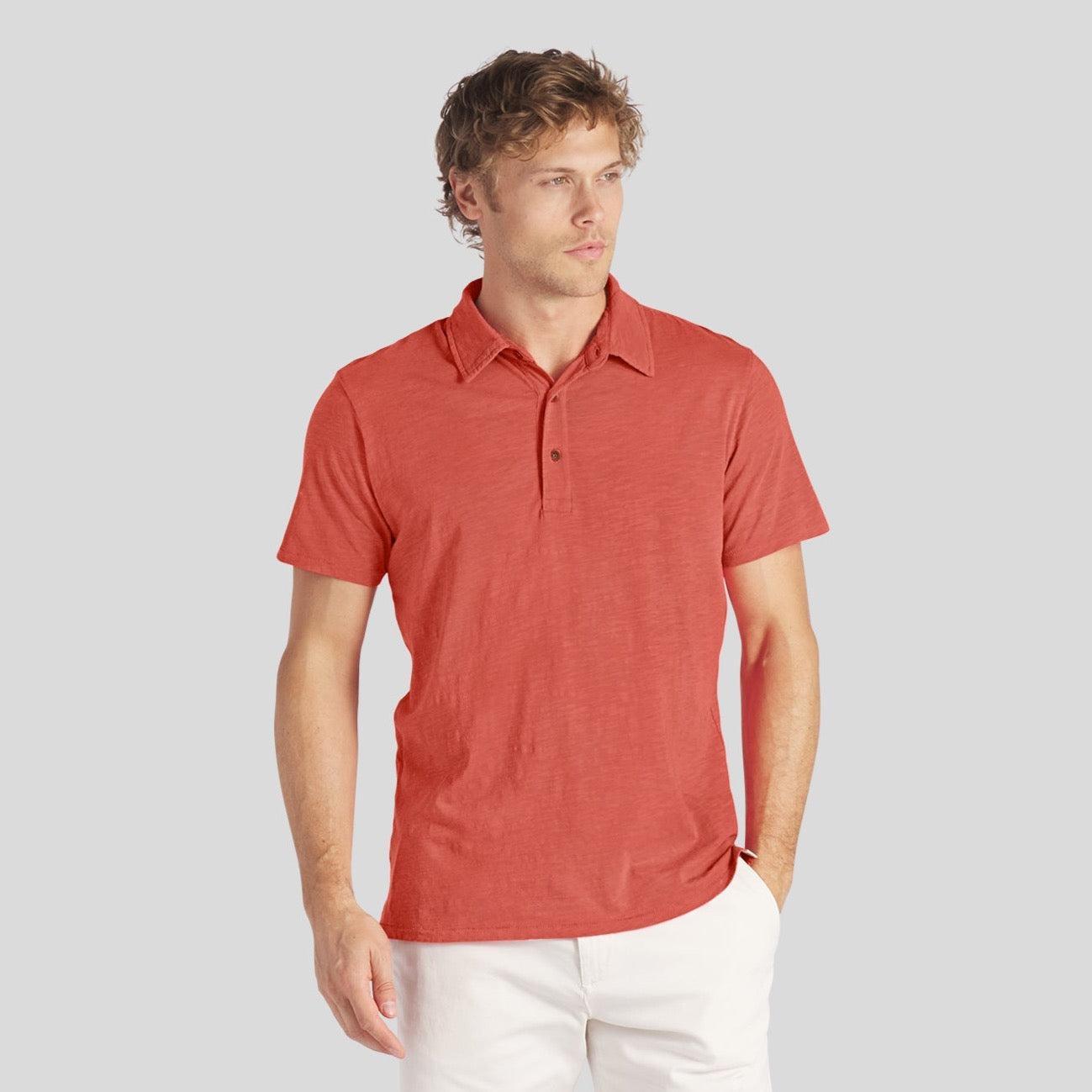 South Bay Slub Jersey Polo - Terra Cotta (Final Sale) Product Image