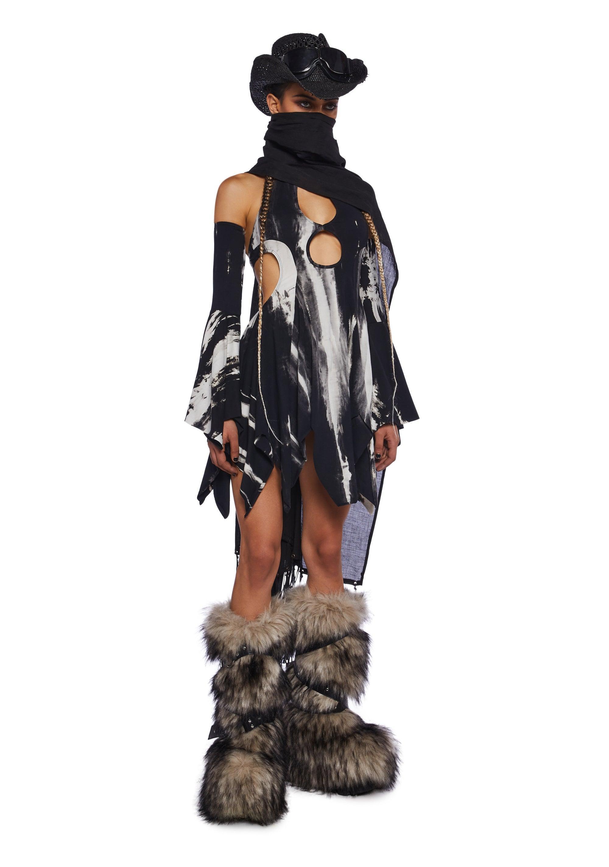 Surreal Mirage Handkerchief Dress - Black/White Male Product Image